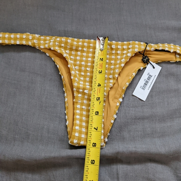 Vitamin A Lou Top Carmen Bottom Check Bikini Set Yellow - Picture 13 of 13